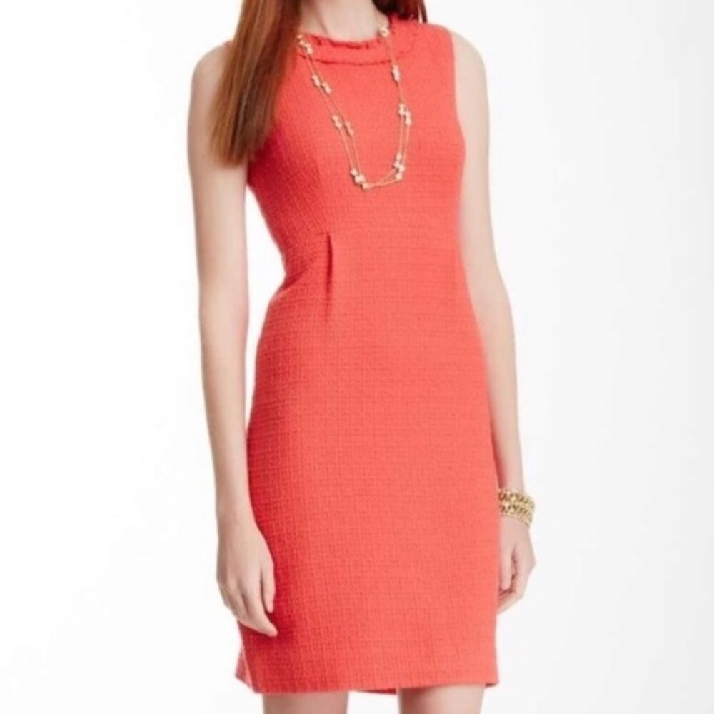 Kate Spade Coral Geranium Terri Sleeveless Tweed Dress Size 10